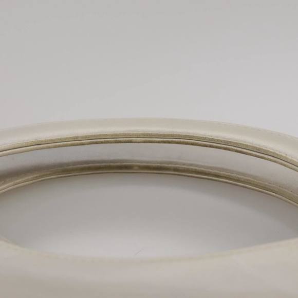 CHANEL Matelasse Hand Bag Leather Silver Light Gray Pearl CC Auth bs20615 - Picture 8 of 16